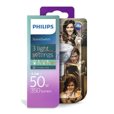 PHILIPS Consumer 929001264301 LED spot 4.5-50W 827 GU10 36D SceneSwitch