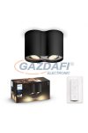 PHILIPS 56332/30/P6 Pillar Hue LED spot lámpa fekete 2x5.5W 2200-6500K 700lm GU10 15000h A++ -> E IP20