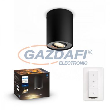 PHILIPS 56330/30/P6 Pillar Hue 1-es spot lámpa fekete 1x5.5W 2200-6500K 2200-6500K 350lm GU10 15000h A++ -> E A IP20