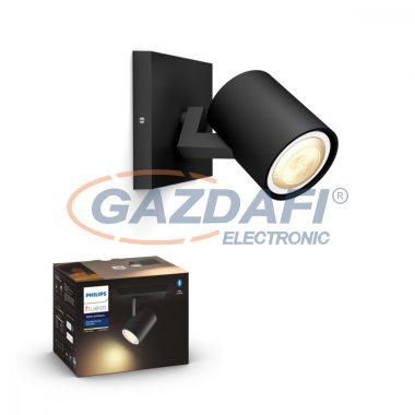 PHILIPS 53090/30/P9 Runner Hue LED spot lámpa toldat falon kívüli fekete 1x5.5W 2200-6500K 350lm GU10 15000h A++ -> E IP20