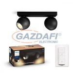   PHILIPS 50472/30/P6 BUCKRAM LED spot lámpa falon kívüli fekete 2x5.5W 2200-6500K 700lm GU10 15000h A++ -> E IP20