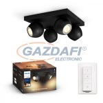   PHILIPS 50474/30/P6 BUCKRAM LED spot lámpa falon kívüli fekete 4x5.5W 2200-6500K 1400lm GU10 15000h A++ -> E IP20