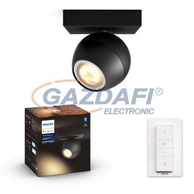 PHILIPS 50471/30/P6 BUCKRAM LED spot lámpa falon kívüli fekete 1x5.5W 2200-6500K 350lm GU10 15000h A++ -> E IP20