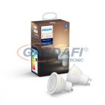   PHILIPS 929001953303  HueAmbiance fényforrás 2db 5.5W GU10 2200 - 6500K 350lm GU10 230V 15000h A IP20 bluetooth