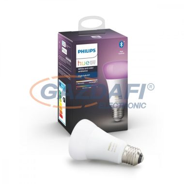 PHILIPS 929002216801  HueWCA fényforrás 9W A60 E27 RGB 2000 - 6500K 806lm E27 230V 15000h A+ IP20 bluetooth