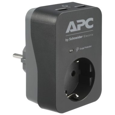 SCHNEIDER PME1WU2B-GR APC túlfeszültségvédő, fekete, 1 kimenet 5 V, 2,4 A, 2 port, USB-töltő, 230 V