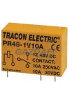 TRACON PR48-1V10A Print relé 48V DC / 1×CO (10A, 230V AC / 30V DC)