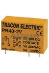 TRACON PR48-2V Print relé 48V DC / 2×CO (5A, 230V AC / 30V DC)