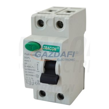 TRACON RB2-40100 Bloc cu protectie diferentiala  2 poli 40A, 100mA, 4.5 kA, 2P