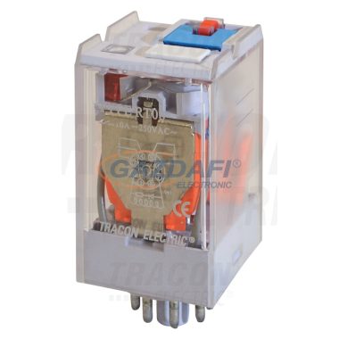 TRACON RT08-110AC Ipari teljesítmény relé 110V AC / 2×CO (10A, 230V AC / 28V DC)