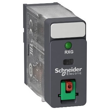 SCHNEIDER RXG12B7 Zelio RXG Interfész relé, 1CO, 10A, 24VAC, tesztgomb, LED