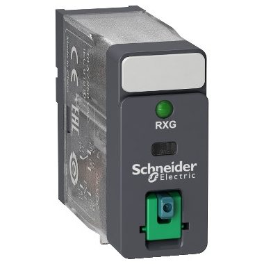 SCHNEIDER RXG12BD Zelio RXG Interfész relé, 1CO, 10A, 24VDC, tesztgomb, LED