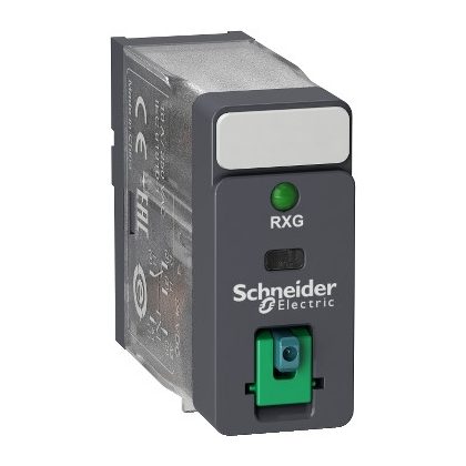   SCHNEIDER RXG12BD Zelio RXG Interfész relé, 1CO, 10A, 24VDC, tesztgomb, LED