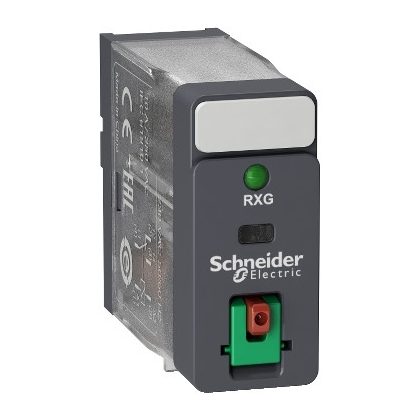   SCHNEIDER RXG12E7 Zelio RXG Interfész relé, 1CO, 10A, 48VAC, tesztgomb, LED