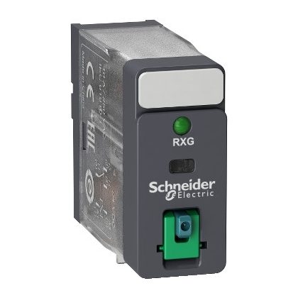   SCHNEIDER RXG12RD Zelio RXG Interfész relé, 1CO, 10A, 6VDC, tesztgomb, LED