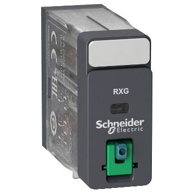 SCHNEIDER RXG21BD Zelio RXG Interfész relé, 2CO, 5A, 24VDC, tesztgomb