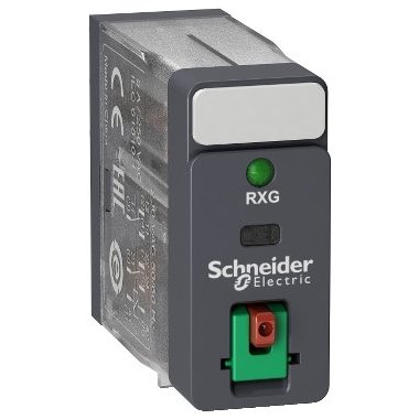 SCHNEIDER RXG22B7 Zelio RXG Interfész relé, 2CO, 5A, 24VAC, tesztgomb, LED