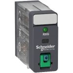   SCHNEIDER RXG22BD Zelio RXG Interfész relé, 2CO, 5A, 24VDC, tesztgomb, LED