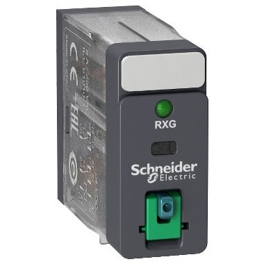 SCHNEIDER RXG22BD Zelio RXG Interfész relé, 2CO, 5A, 24VDC, tesztgomb, LED