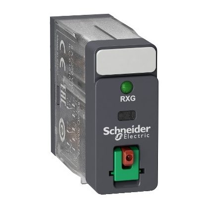   SCHNEIDER RXG22E7 Zelio RXG Interfész relé, 2CO, 5A, 48VAC, tesztgomb, LED