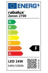 RÁBALUX 2700 Zenon, szenzoros LED kültéri mennyezeti lámpa 24W, fehér