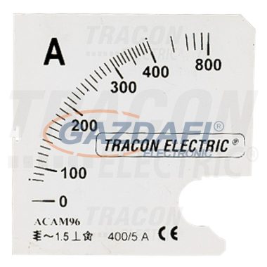 TRACON SCALE-45-DC-500 Skálalap DCVMS-X/75 műszerhez 0 - 500 A