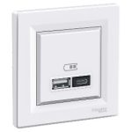   SCHNEIDER EPH2700321 ASFORA Dual USB charger, 2.4A, A + C, white