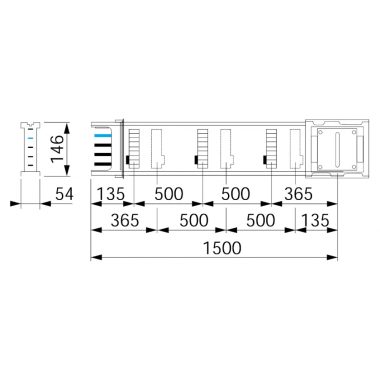 SCHNEIDER KSA250ED4156 Egyenes elem 1,5 m 250 A