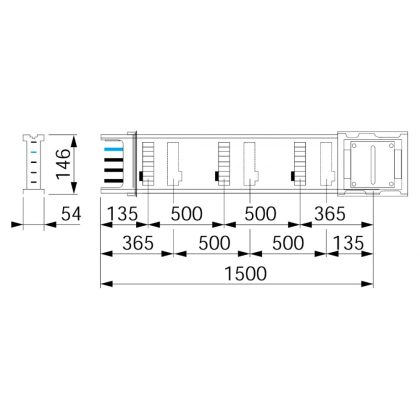 SCHNEIDER KSA250ED4156 Egyenes elem 1,5 m 250 A