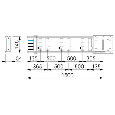 SCHNEIDER KSA400ED4156 Egyenes elem, 400 A, 1,5 m