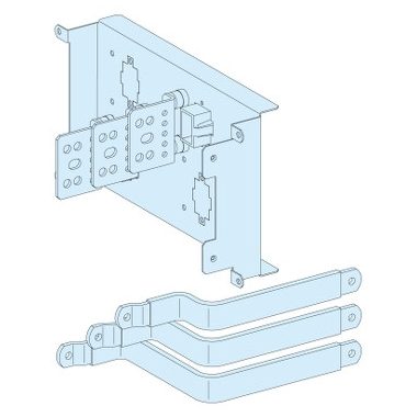 SCHNEIDER LVS04455 Áthelyezett csatlakozás NS630, vízszintes, billenőkaros kapcsoló, 3P