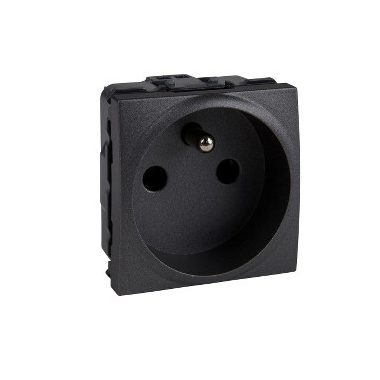 SCHNEIDER MGU3.039.12 Unica 2P + F double pin socket with child protection, screw connection, without mounting frame, 16A, graphite