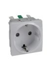 SCHNEIDER MGU3.057.18 UNICA 2P + F socket with child protection, spring-loaded connection, without mounting frame, 16A, white