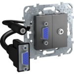   SCHNEIDER MGU5.932.12ZD UNICA HD15 + Mini Jack (3,5) csatlakozó, grafit