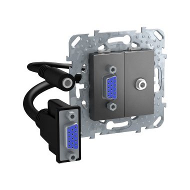 SCHNEIDER MGU5.932.12ZD UNICA HD15 + Mini Jack (3,5) csatlakozó, grafit