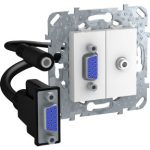   SCHNEIDER MGU5.932.18ZD UNICA HD15 + Mini Jack (3,5) csatlakozó, fehér