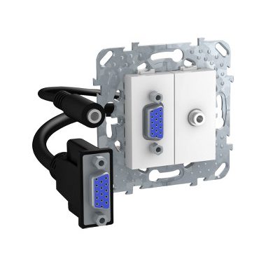 SCHNEIDER MGU5.932.18ZD UNICA HD15 + Mini Jack (3,5) csatlakozó, fehér