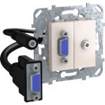   SCHNEIDER MGU5.932.25ZD UNICA HD15 + Mini Jack (3,5) csatlakozó, krém