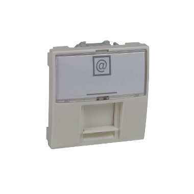 SCHNEIDER MGU9.411.25 Unica RJ45 adapter, Infraplus betétekhez, rögzítőkeret nélkül, 2 modulos, krém