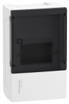 SCHNEIDER MIP12104S RESI9 MP Distributor, smoke-colored transparent door, external, 1x4 module, PEN rail, white