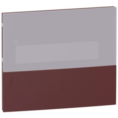 SCHNEIDER MIP50104T RESI9 MP Distribution front panel, transparent door with milk glass effect, recessed, 1x4 module, PEN rail, dark burgundy