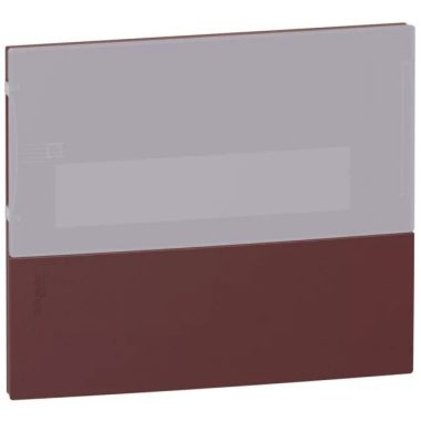 SCHNEIDER MIP50106T RESI9 MP Distribution front panel, transparent door with milk glass effect, recessed, 1x6 module, PEN rail, dark burgundy