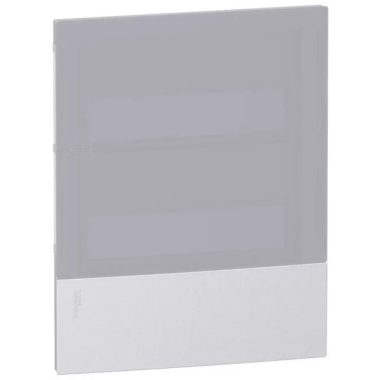 SCHNEIDER MIP70212T RESI9 MP Distribution front panel, transparent door with milk glass effect, recessed, 2x12 module, PEN rail, fog gray