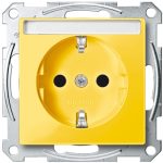   SCHNEIDER MTN2302-0307 MERTEN 2P + F socket with child protection, labelable, spring-cage connection, 16A, System-M, yellow