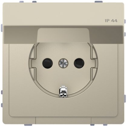   SCHNEIDER MTN2314-6033 MERTEN 2P + F socket, with child protection, hinged cover, spring-cage connection, 16 A, IP44, D-Life, Sahara