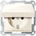   SCHNEIDER MTN2414-0344 MERTEN 2P + F socket with child protection, flap, screw connection, 16A, System-M, cream - IP44