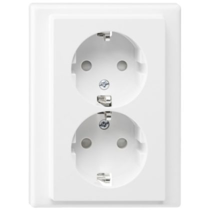   SCHNEIDER MTN2420-1419 MERTEN 2x2P + F socket, System-M, spring connection, 16A, polar white