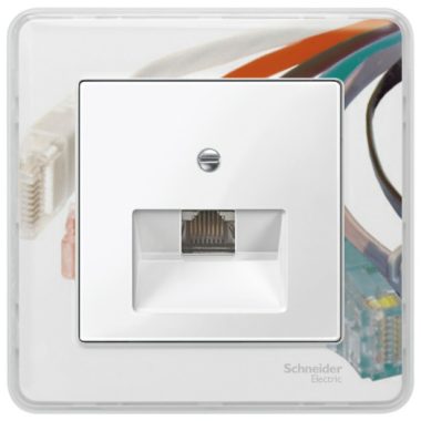 SCHNEIDER MTN296219 MERTEN Cover, for 1xRJ45 socket, angled, System-M, polar white