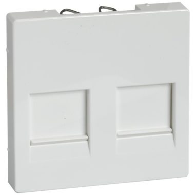 SCHNEIDER MTN4562-0319 MERTEN Cover plate for 2xRJ45 modular inserts, System-M, polar white