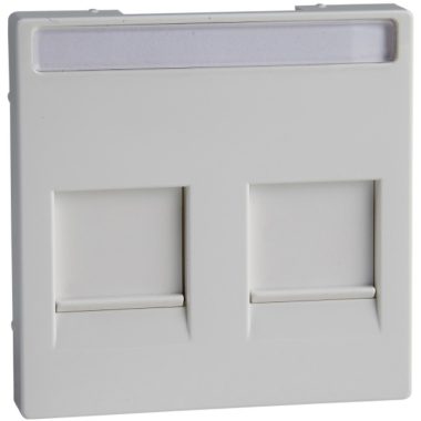 SCHNEIDER MTN4564-0325 MERTEN Cover, for 2xRJ45 modular inserts, labelable, System-M, active white, antibacterial